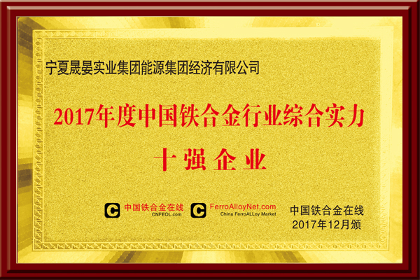 2017年度中国铁合金行业综合实力十强企业